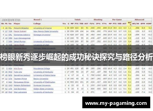 榜眼新秀逐步崛起的成功秘诀探究与路径分析